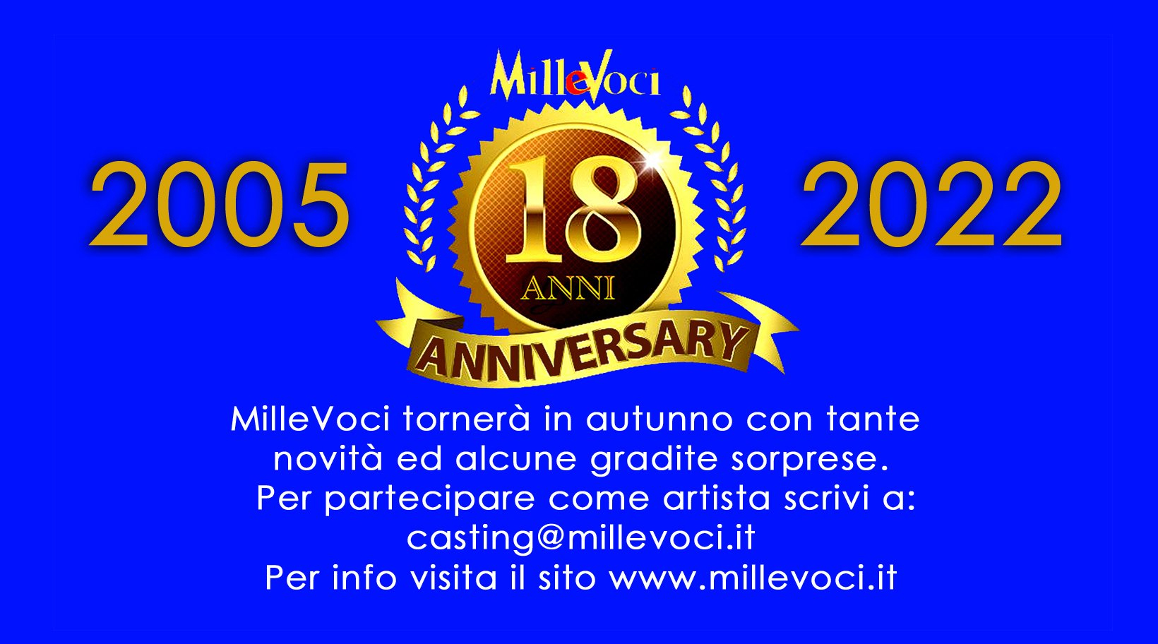 2022 - 18 anni 2022 - 18 anni